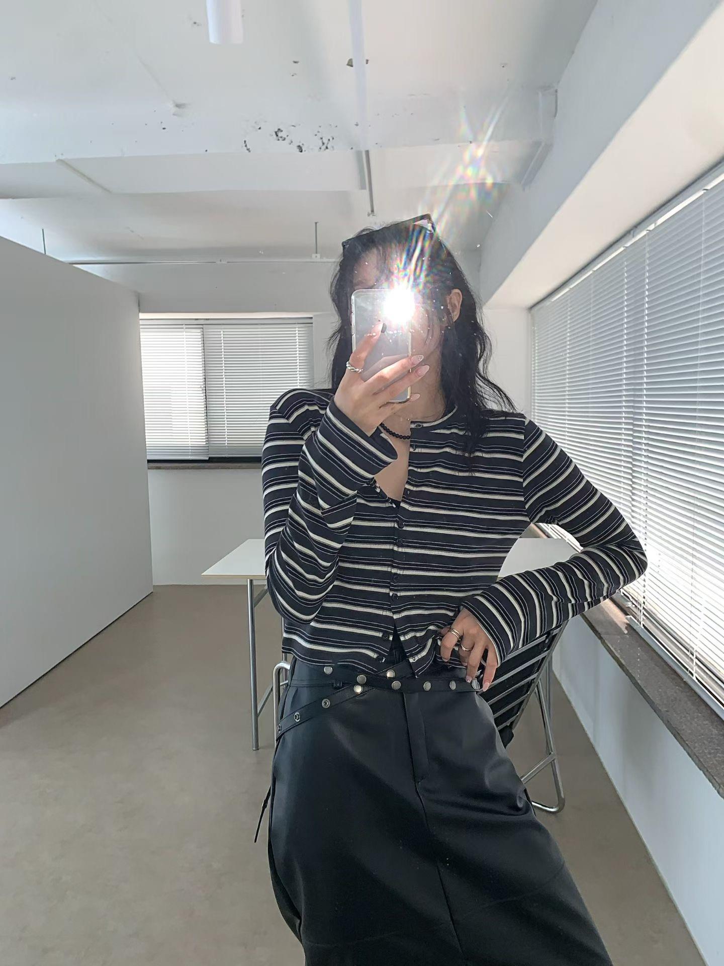 排扣條紋小外套